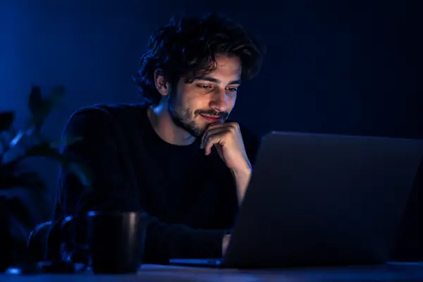 Generated contributor portrait with midnight blue background
